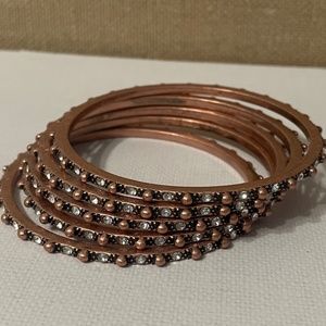 Premier Designs Rosie Antique Copper Bangle Bracelets - Set of 5